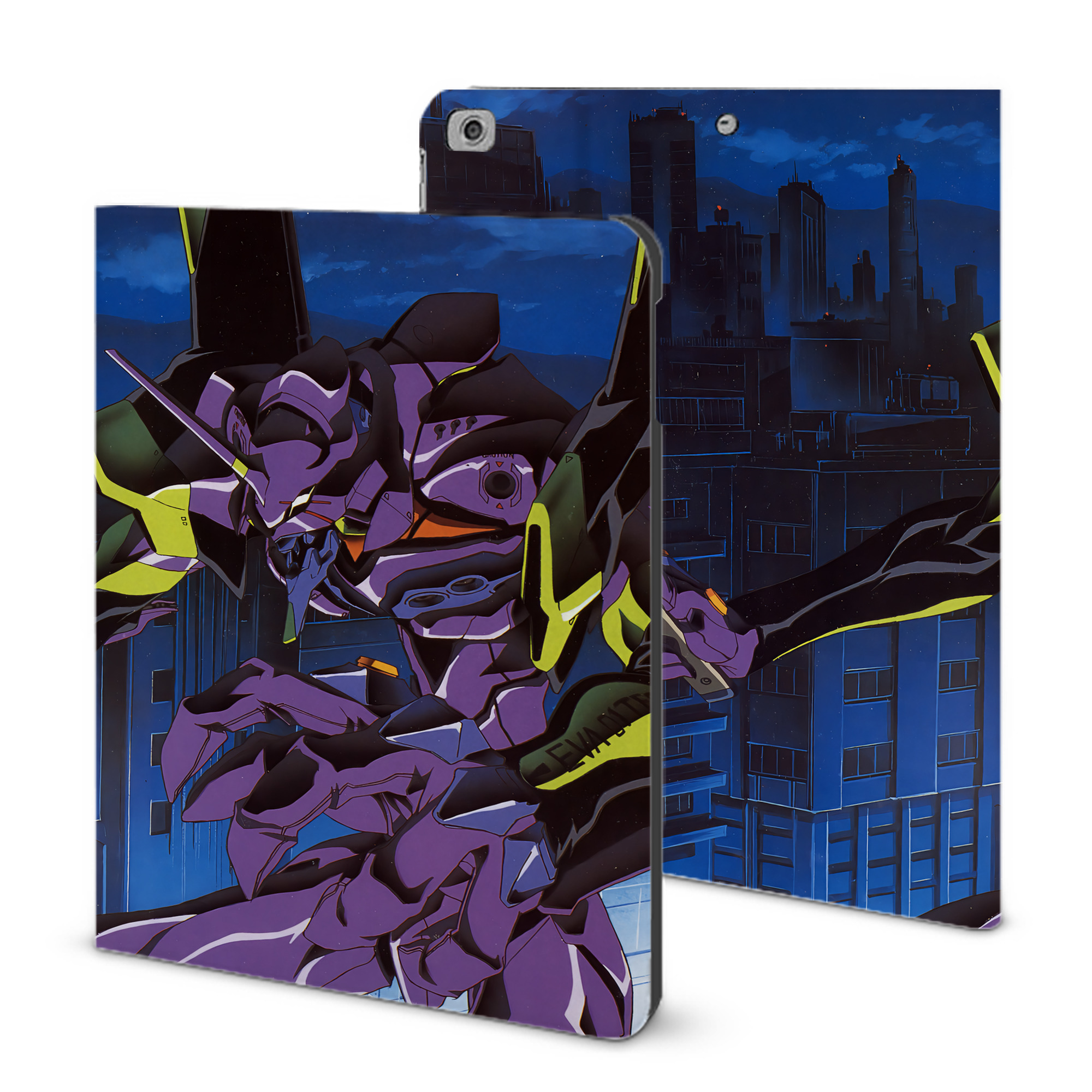 （画像用） EVA 新世紀エヴァンゲリオン IPad ケース ブック型 PUレザー TPU 耐衝撃 軽量 薄型 ペン収納なし 全面保護 IPad 各モデル対応